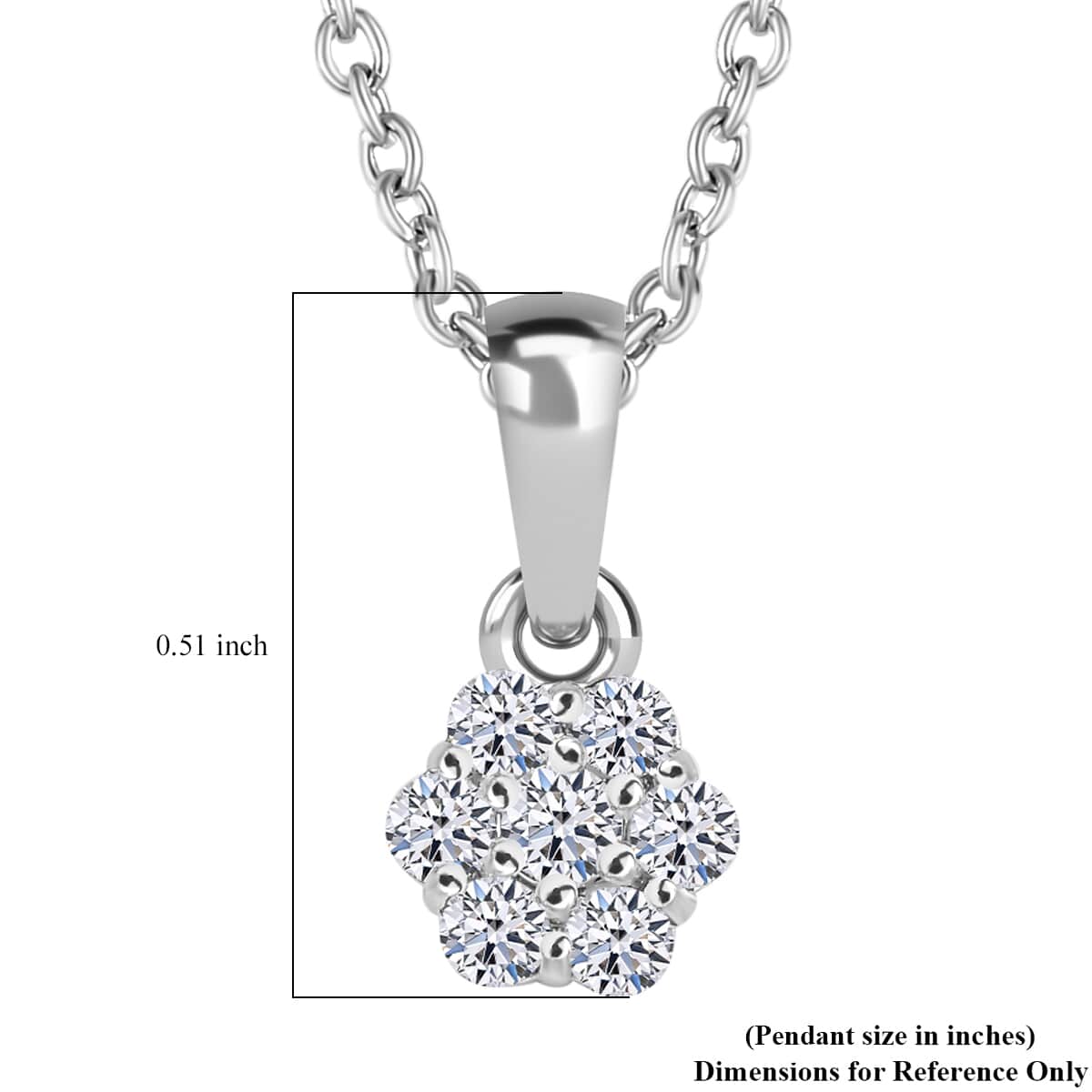 Luxuriant Lab Grown Diamond G SI 0.25 ctw Pendant Necklace in Rhodium Over Sterling Silver 20 Inches image number 6