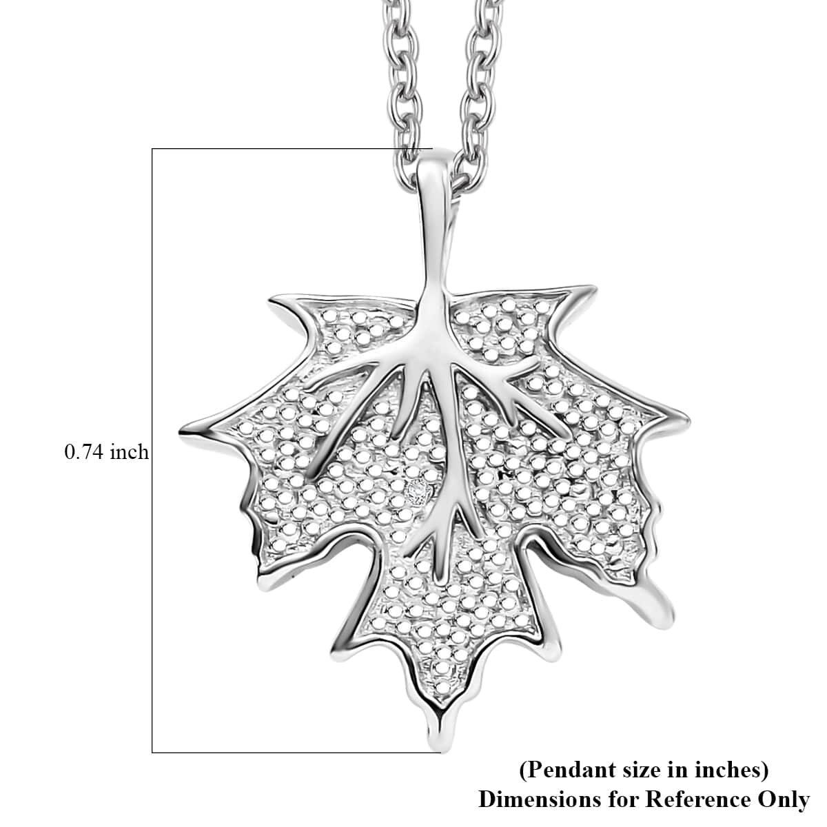 Karis White Diamond Accent Leaf Pendant in Platinum Bond with Stainless Steel Necklace 20 Inches image number 6