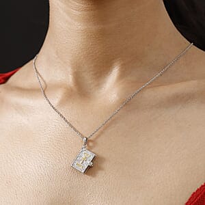 Karis Holy Bible Cross Openable Pendant in 18K YG Plated and Platinum Bond with Stainless Steel Necklace 24 Inches