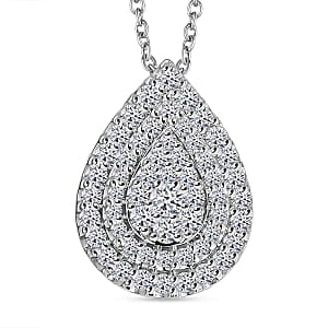 Luxuriant Lab Grown Diamond 1.02 ctw Pendant Necklace in 18K Vermeil Yellow Gold Over Sterling Silver 18 Inches