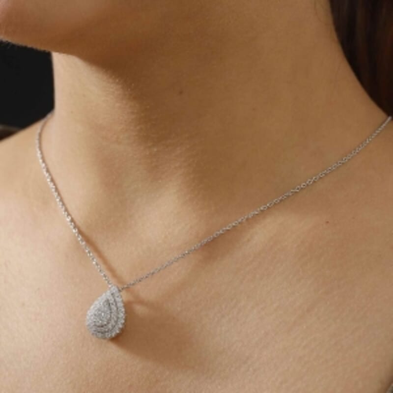 Luxuriant Lab Grown Diamond 1.02 ctw Pendant Necklace in 18K Vermeil Yellow Gold Over Sterling Silver 18 Inches