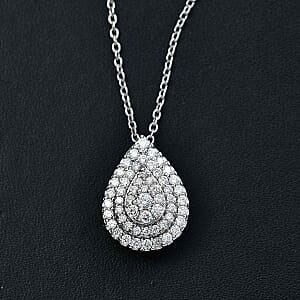 Luxuriant Lab Grown Diamond 1.02 ctw Pendant Necklace in 18K Vermeil Yellow Gold Over Sterling Silver 18 Inches