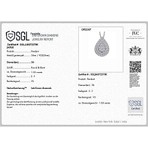 Luxuriant Lab Grown Diamond 1.02 ctw Pendant Necklace in 18K Vermeil Yellow Gold Over Sterling Silver 18 Inches