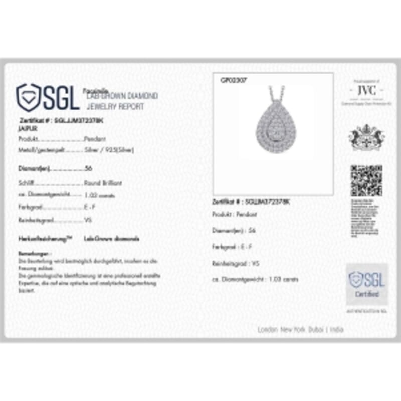Luxuriant Lab Grown Diamond 1.02 ctw Pendant Necklace in 18K Vermeil Yellow Gold Over Sterling Silver 18 Inches