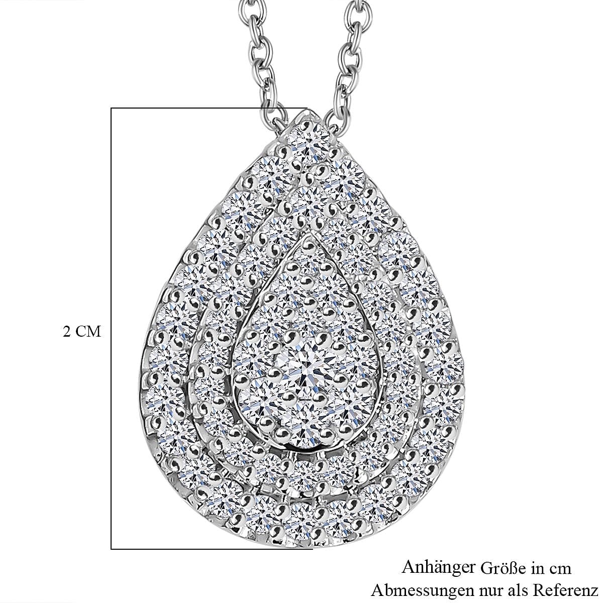 Luxuriant Lab Grown Diamond 1.02 ctw Pendant Necklace in Rhodium Over Sterling Silver 18 Inches