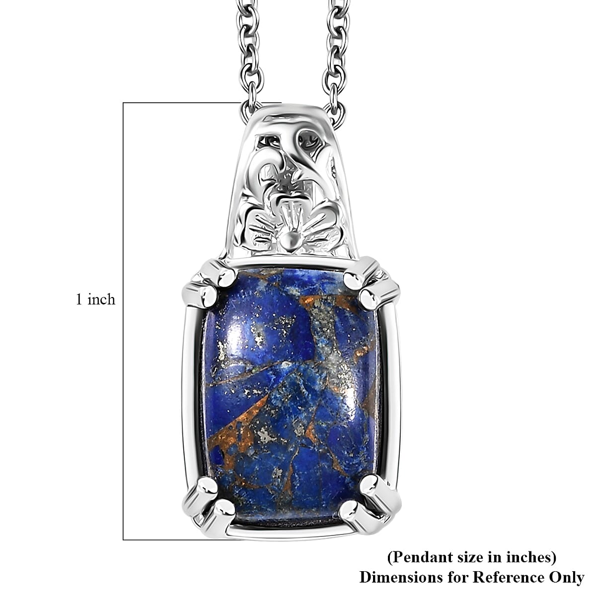 Buy Matrix Lapis Lazuli 7.50 ctw Pendant in Platinum Over