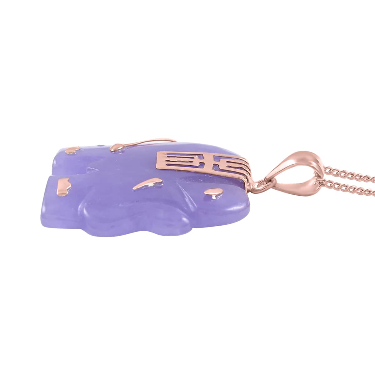 Purple jade deals elephant pendant