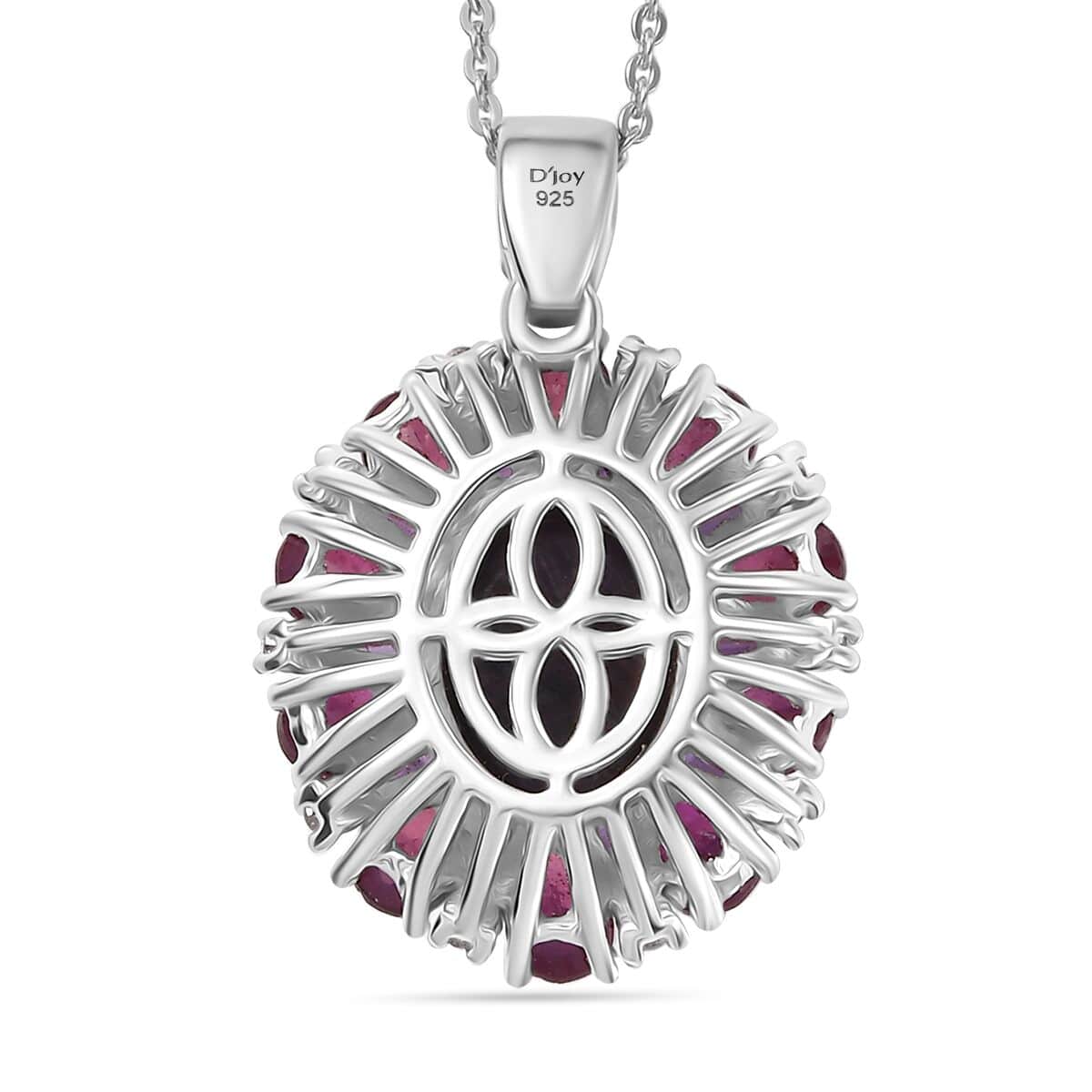 Doorbuster Indian Star Ruby and Multi Gemstone 8.25 ctw Starlight Pendant Necklace in Rhodium Over Sterling Silver 20 Inches image number 4