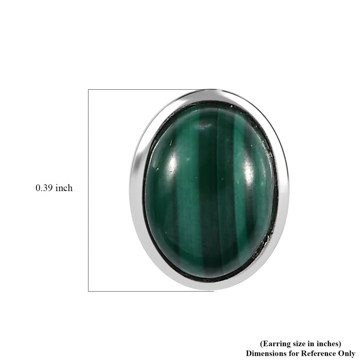 Karis African Malachite 15.75 ctw Set of 3 Solitaire Stud Earrings in Platinum Bond image number 4