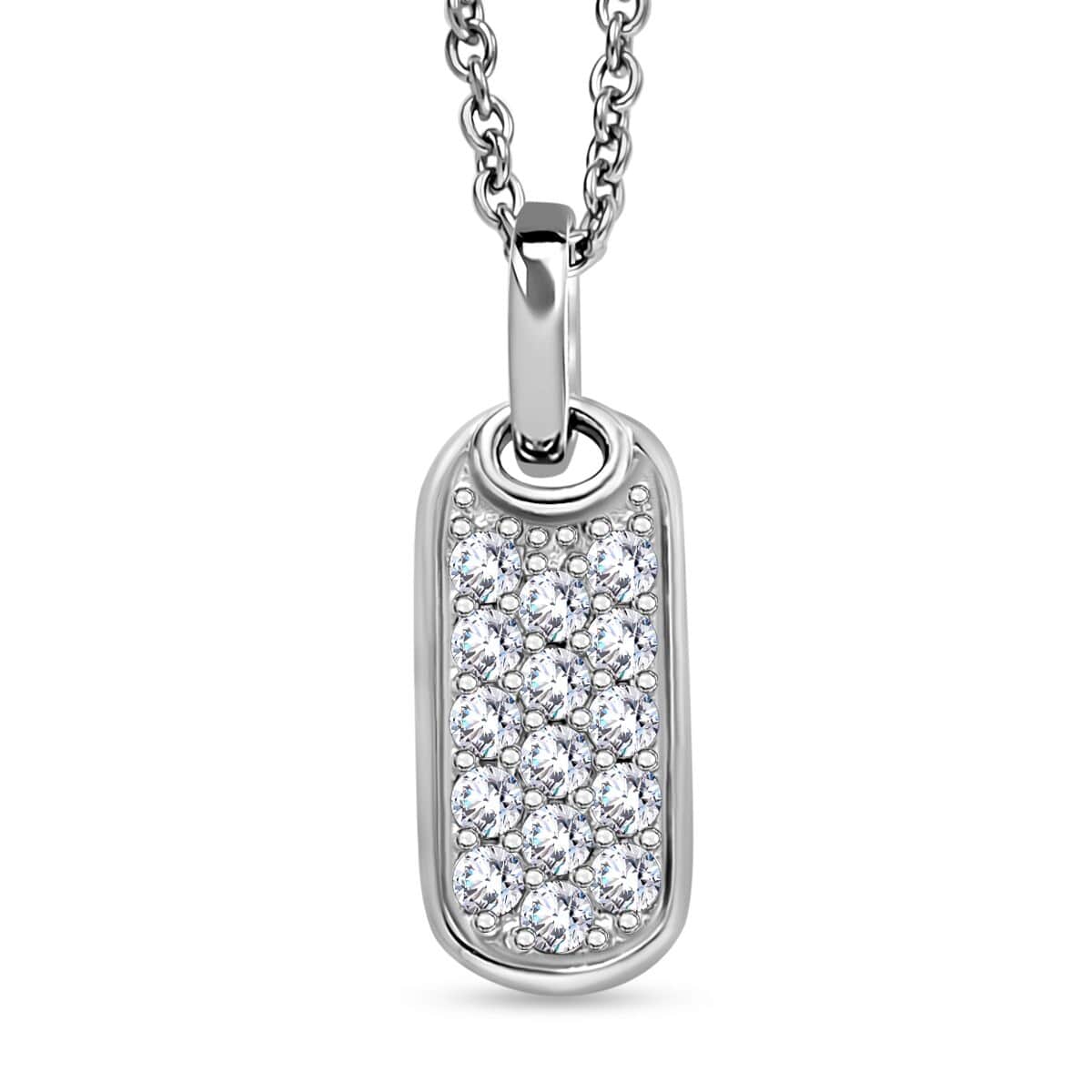 Karis Simulated Diamond 0.75 ctw Pendant in Platinum Bond with Stainless Steel Necklace 20 Inches image number 0