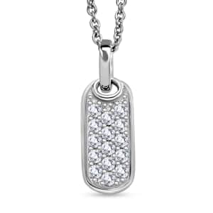 Karis Simulated Diamond 0.75 ctw Pendant in Platinum Bond with Stainless Steel Necklace 20 Inches