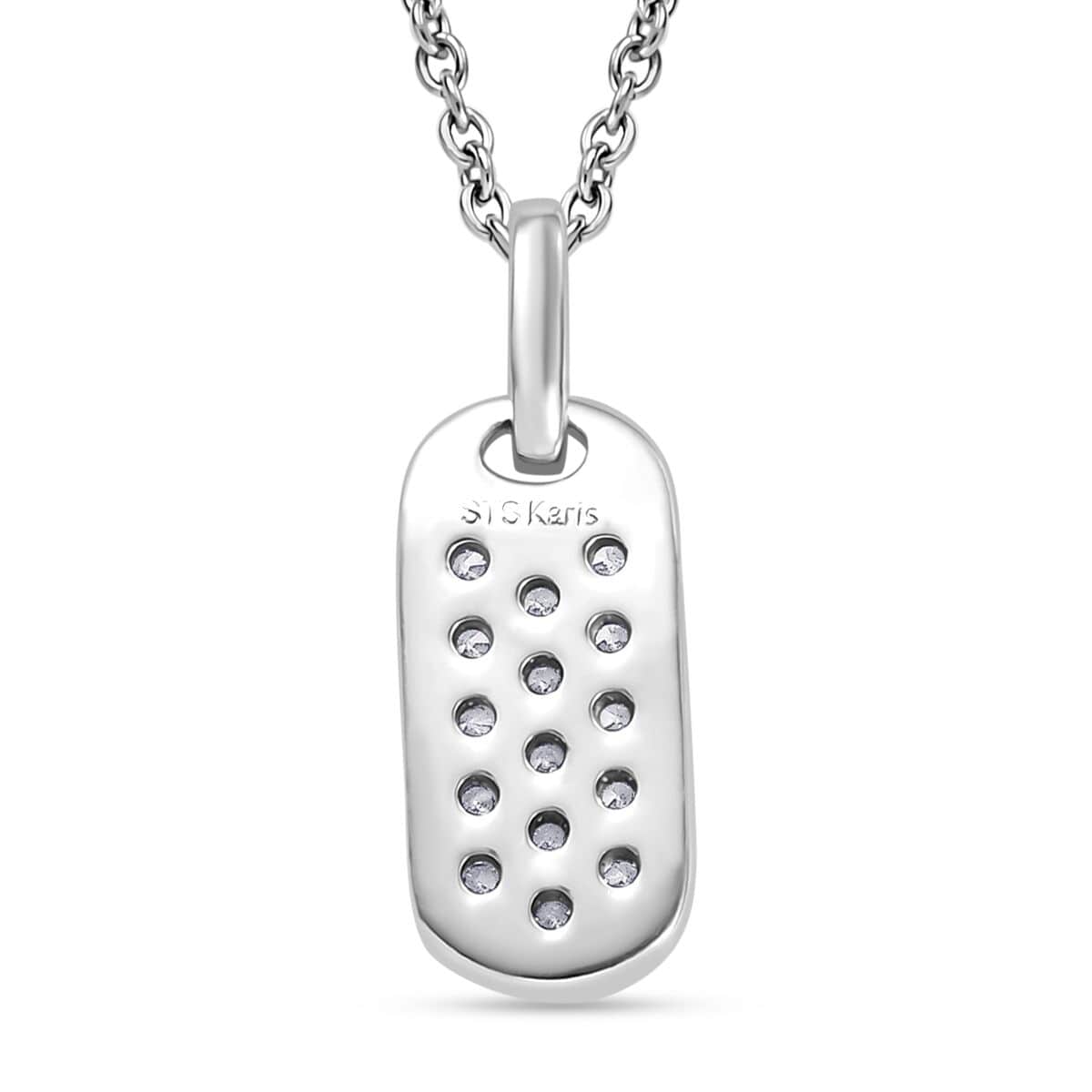 Karis Simulated Diamond 0.75 ctw Pendant in Platinum Bond with Stainless Steel Necklace 20 Inches image number 4