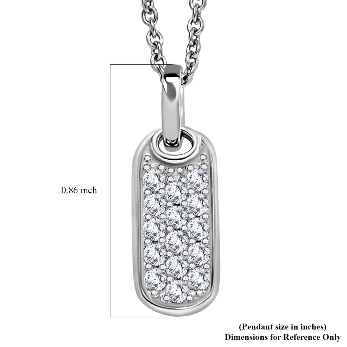 Karis Simulated Diamond 0.75 ctw Pendant in Platinum Bond with Stainless Steel Necklace 20 Inches image number 5