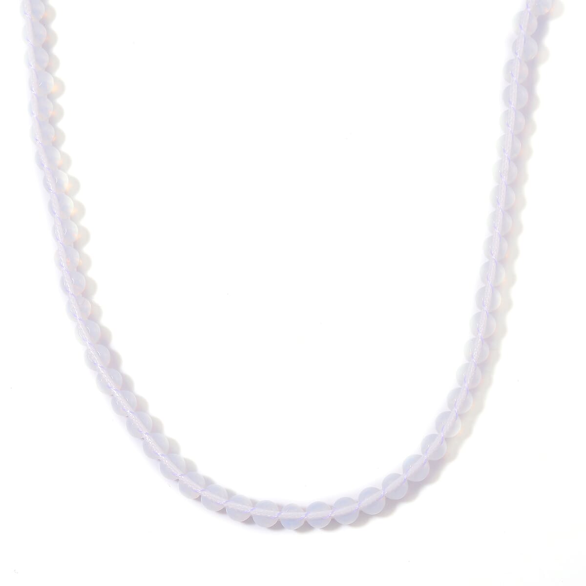 Opalite 220.00 ctw Choker Necklace 16.5-20.5Inches and Stretch Bracelet in Rope Cord and Silvertone image number 2