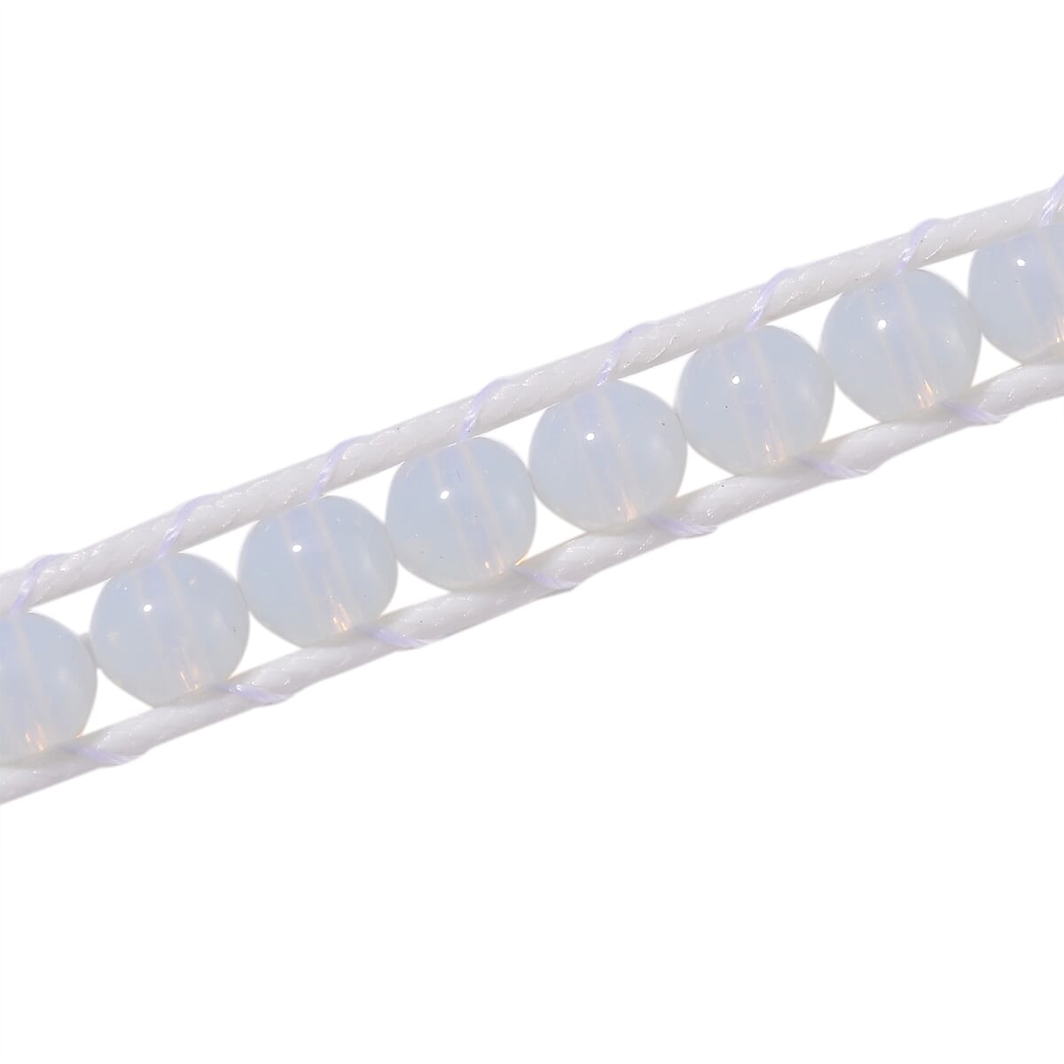 Opalite 220.00 ctw Choker Necklace 16.5-20.5Inches and Stretch Bracelet in Rope Cord and Silvertone image number 3