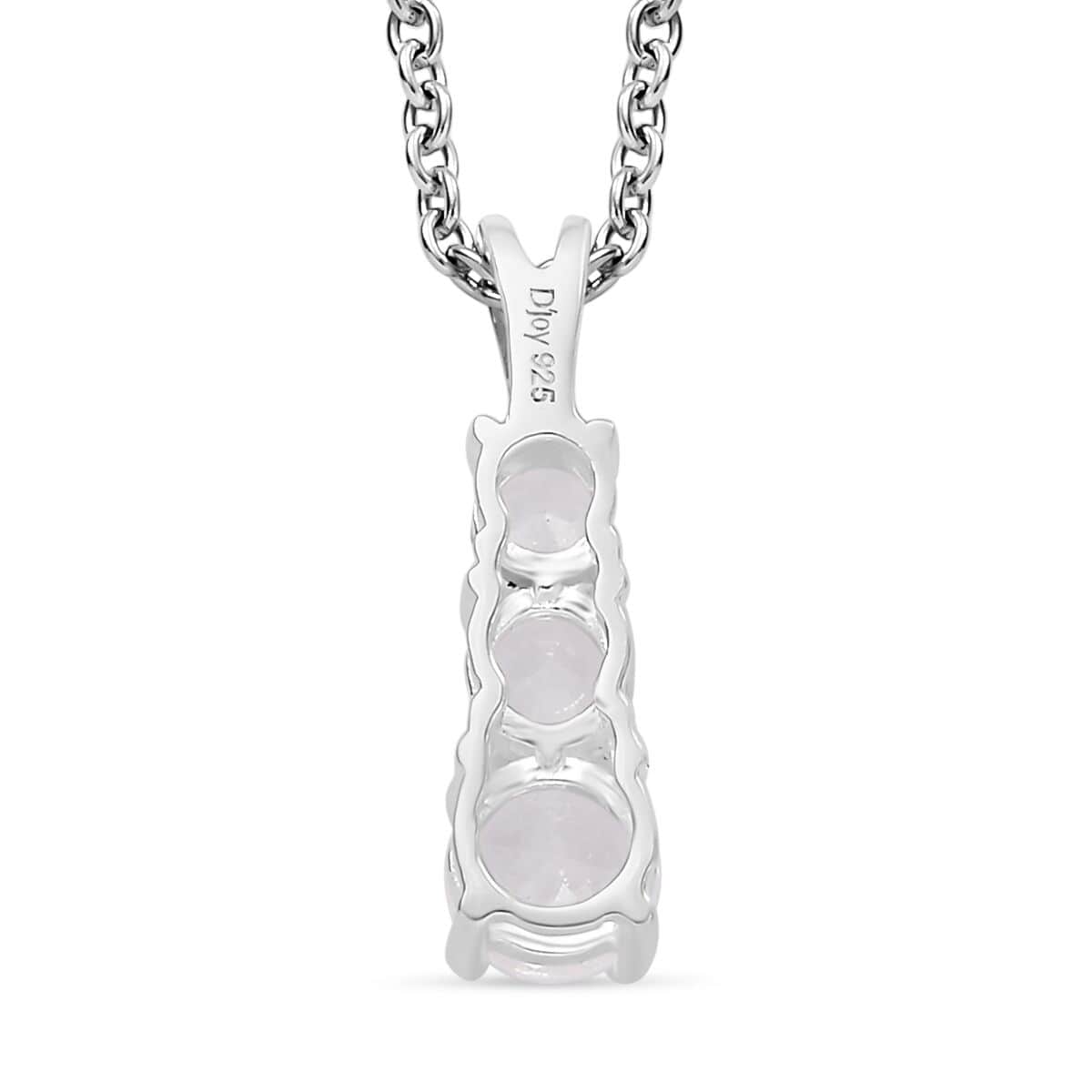 Lab Created White Sapphire 1.20 ctw Pendant in Sterling Silver with Stainless Steel Necklace (20 Inches) image number 4