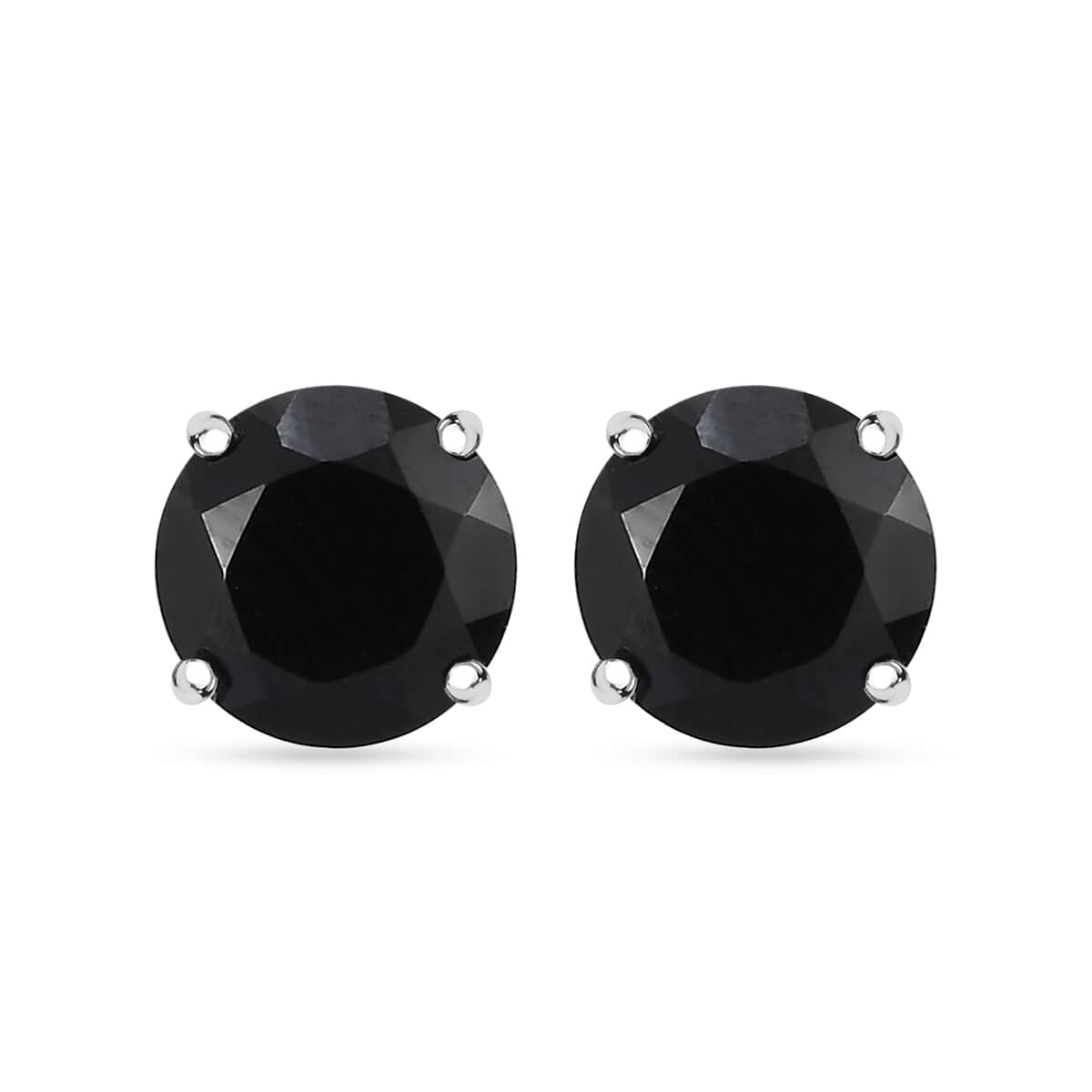 Karis Thai Black Spinel 38.10 ctw Solitaire Stud Earrings and Bracelet (6.50In) in Platinum Bond image number 6