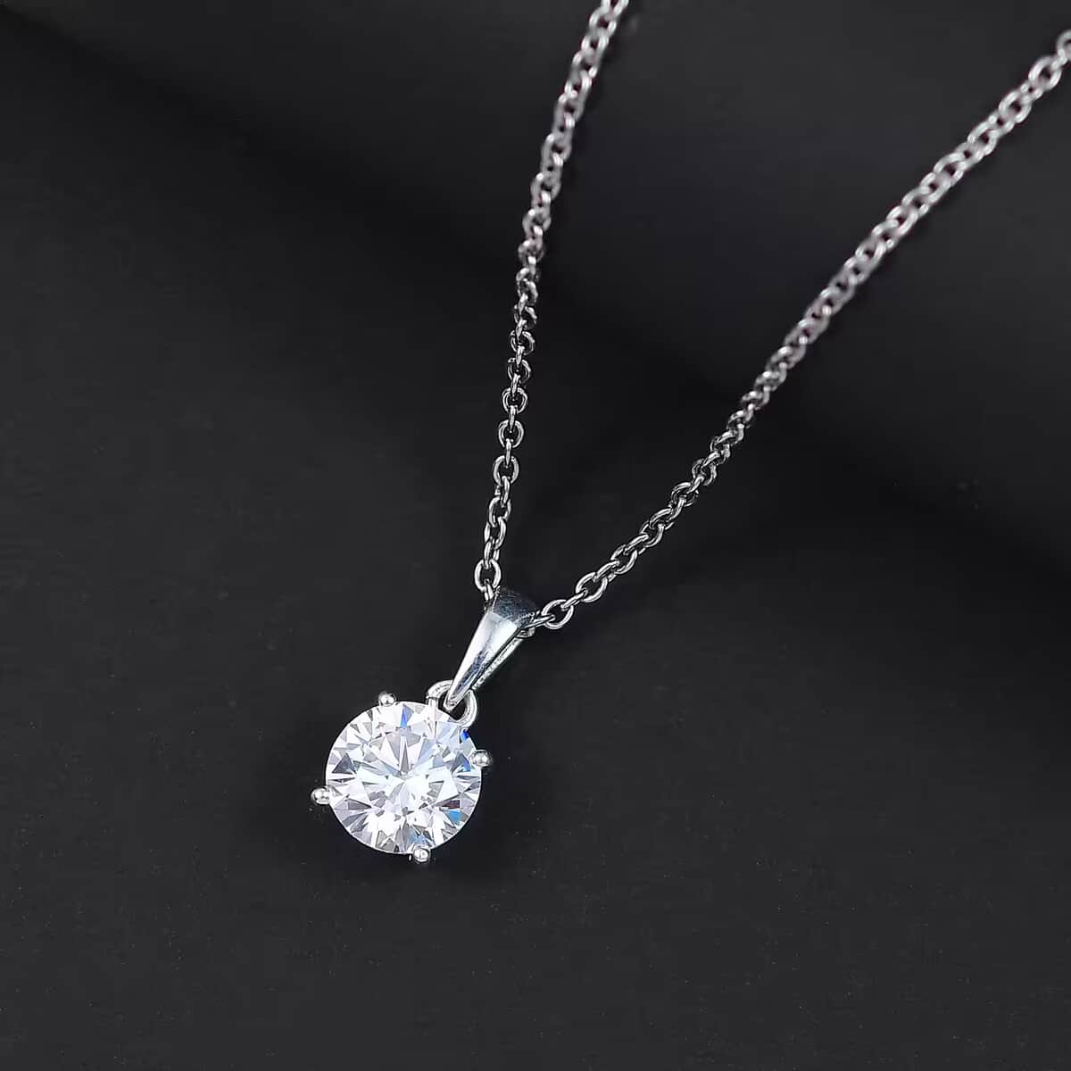 J Francis Embellished with Zirconia by Swarovski 3.50 ctw Pendant in Sterling Silver with Stainless Steel Necklace 20 Inches (Del. in 10-12 Days) image number 1