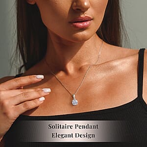 J Francis Embellished with Zirconia by Swarovski 3.50 ctw Pendant in Sterling Silver with Stainless Steel Necklace 20 Inches
