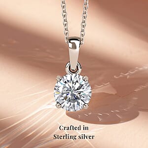 J Francis Embellished with Zirconia by Swarovski 3.50 ctw Pendant in Sterling Silver with Stainless Steel Necklace 20 Inches