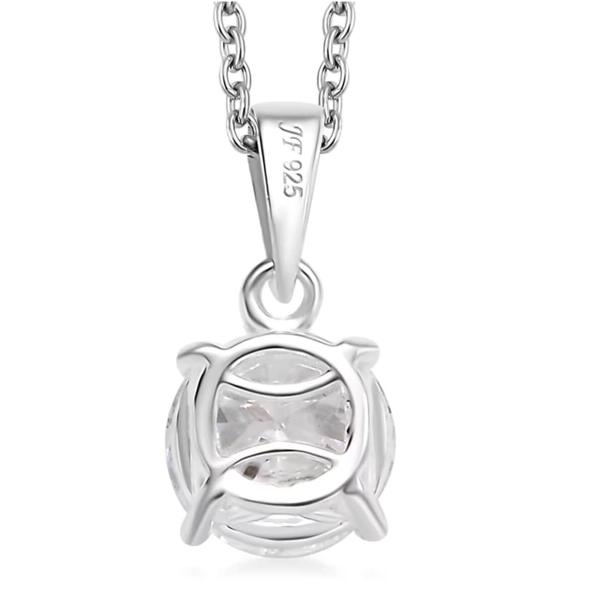 J Francis Embellished with Zirconia by Swarovski 3.50 ctw Pendant in Sterling Silver with Stainless Steel Necklace 20 Inches (Del. in 10-12 Days) image number 7