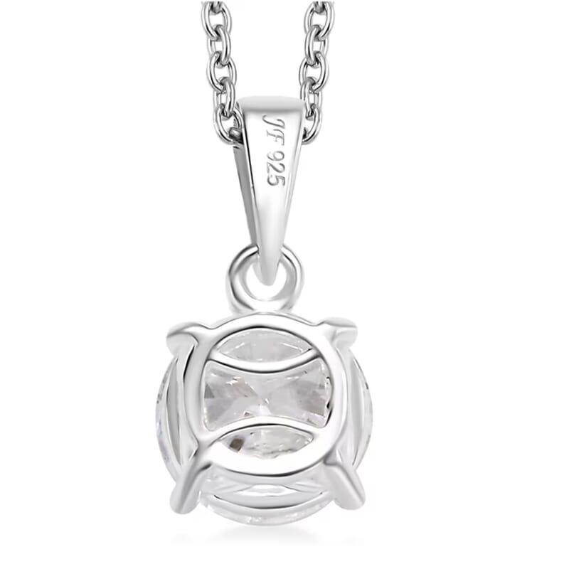 J Francis Embellished with Zirconia by Swarovski 3.50 ctw Pendant in Sterling Silver with Stainless Steel Necklace 20 Inches