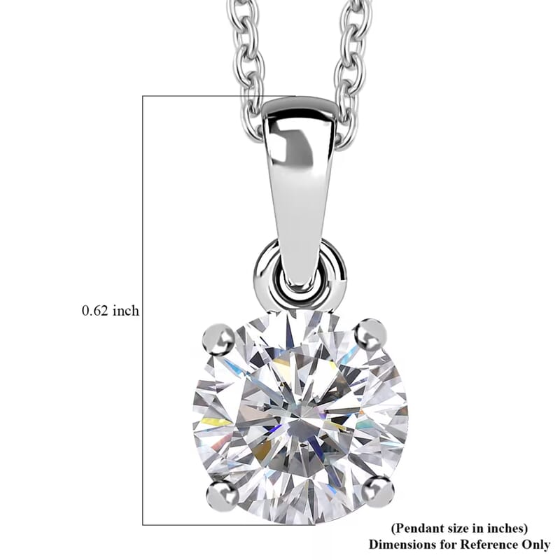 J Francis Embellished with Zirconia by Swarovski 3.50 ctw Pendant in Sterling Silver with Stainless Steel Necklace 20 Inches