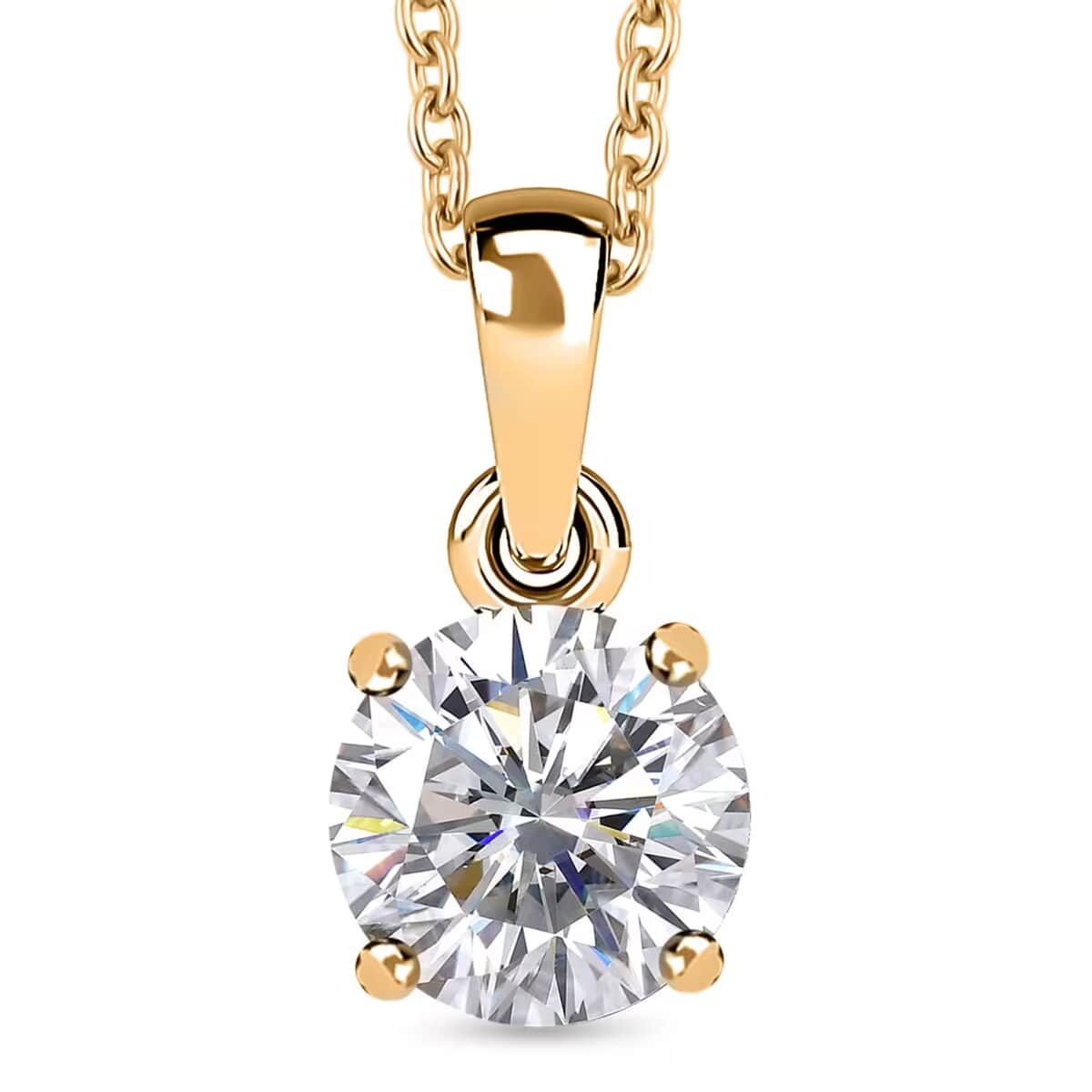 J Francis Embellished with Zirconia by Swarovski 3.50 ctw Pendant in 18K Vermeil YG Over Sterling Silver with ION Plated YG Stainless Steel Necklace (20 Inches) image number 0