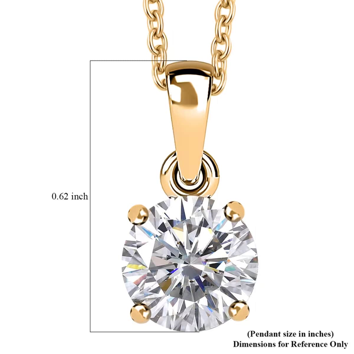 J Francis Embellished with Zirconia by Swarovski 3.50 ctw Pendant in 18K Vermeil YG Over Sterling Silver with ION Plated YG Stainless Steel Necklace (20 Inches) image number 9