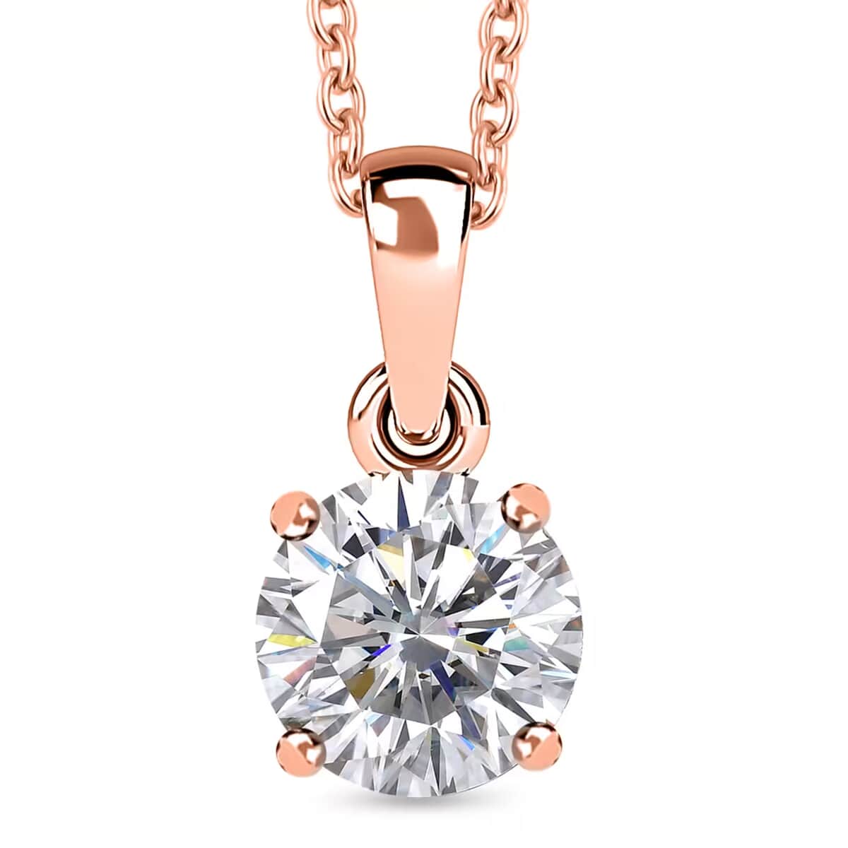 J Francis Embellished with Zirconia by Swarovski 3.50 ctw Pendant in 18K Vermeil RG Over Sterling Silver with ION Plated RG Stainless Steel Necklace 20 Inches image number 0