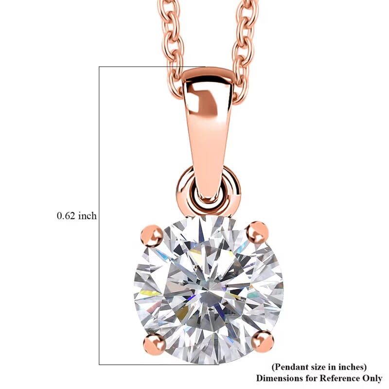 J Francis Embellished with Zirconia by Swarovski 3.50 ctw Pendant in 18K Vermeil RG Over Sterling Silver with ION Plated RG Stainless Steel Necklace 20 Inches