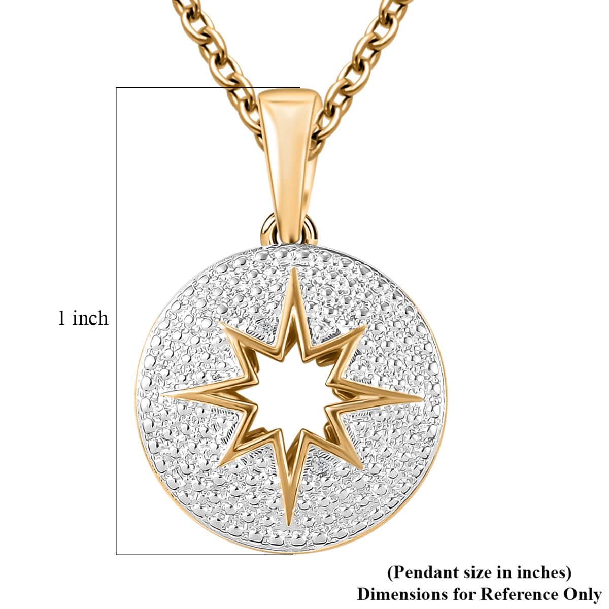 Karis White Diamond Accent Pendant in 18K YG Plated with ION Plated YG Stainless Steel Necklace 20 Inches image number 5