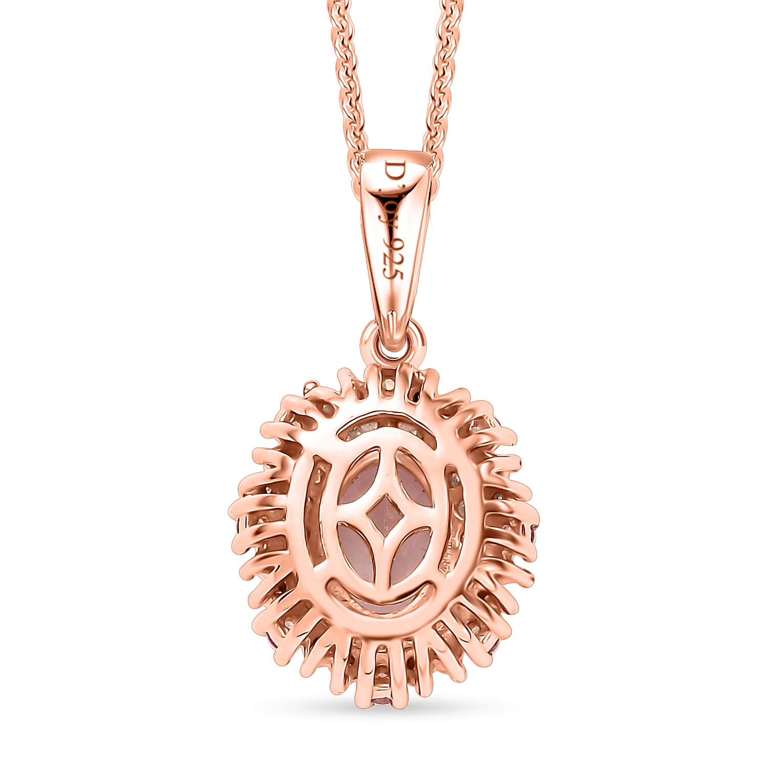 Pink Morganite and Multi Gemstone 1.50 ctw Pendant Necklace in 18K Vermeil Rose Gold Over Sterling Silver 20 Inches