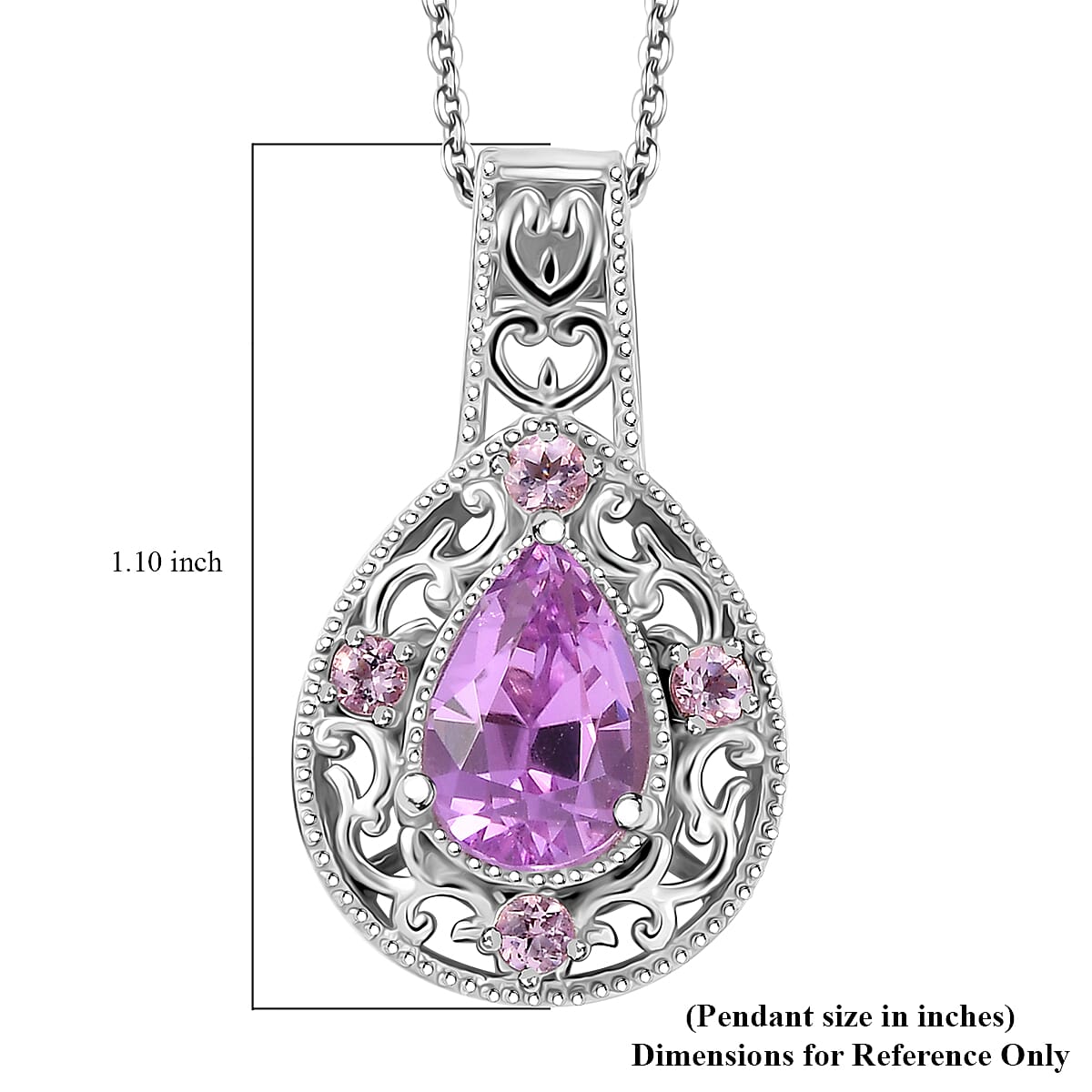 Patroke Kunzite and Narsipatnam Pink Spinel 3.85 ctw Blush Radiance Pendant Necklace in Vermeil RG and Rhodium Over Sterling Silver 20 Inches