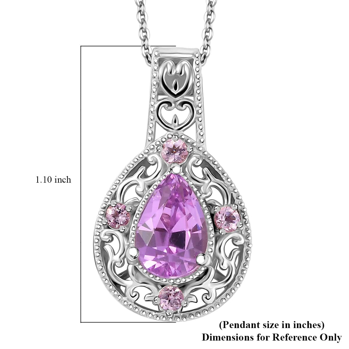 Patroke Kunzite and Narsipatnam Pink Spinel 3.85 ctw Blush Radiance Pendant Necklace in Vermeil RG and Rhodium Over Sterling Silver 20 Inches image number 5