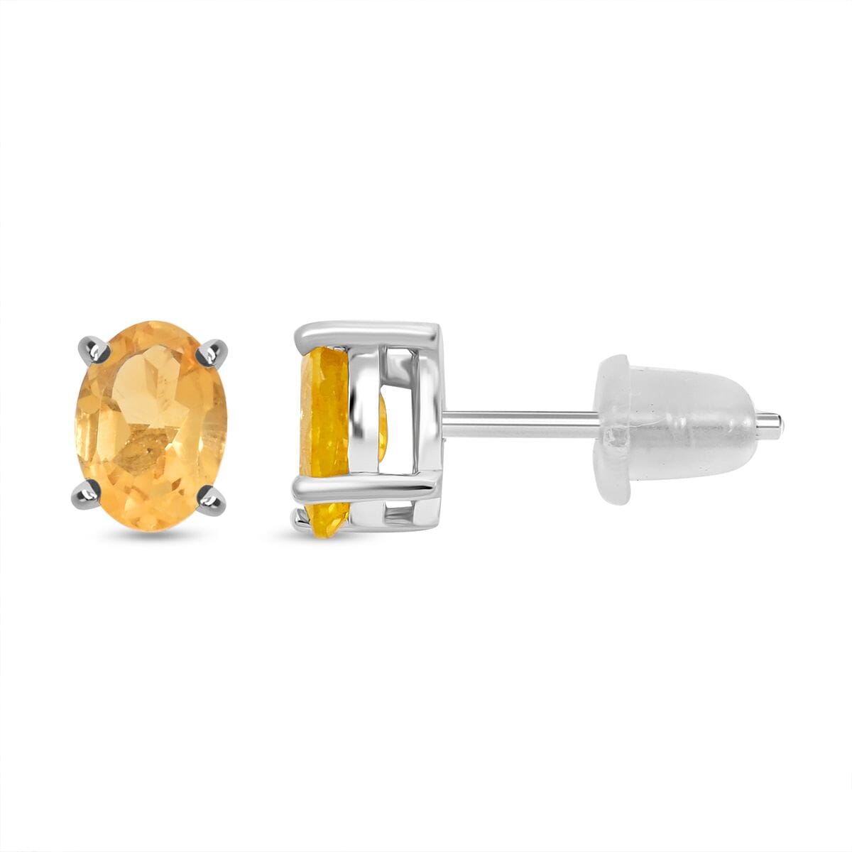 Brazilian Citrine and White Topaz 16.50 ctw Bracelet (7.0-8.50In), Ring (Size 8.0), Stud Earrings, Pendant without Chain in Rhodium Over Sterling Silver image number 5