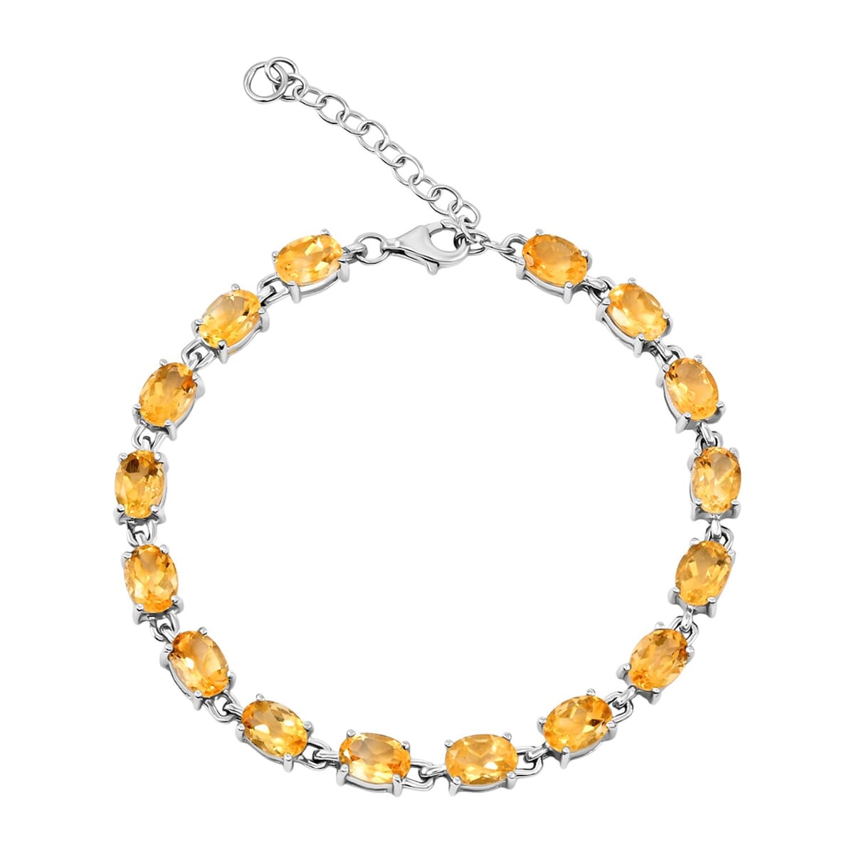 Brazilian Citrine and White Topaz 16.50 ctw Bracelet (7.0-8.50In), Ring (Size 8.0), Stud Earrings, Pendant without Chain in Rhodium Over Sterling Silver image number 6