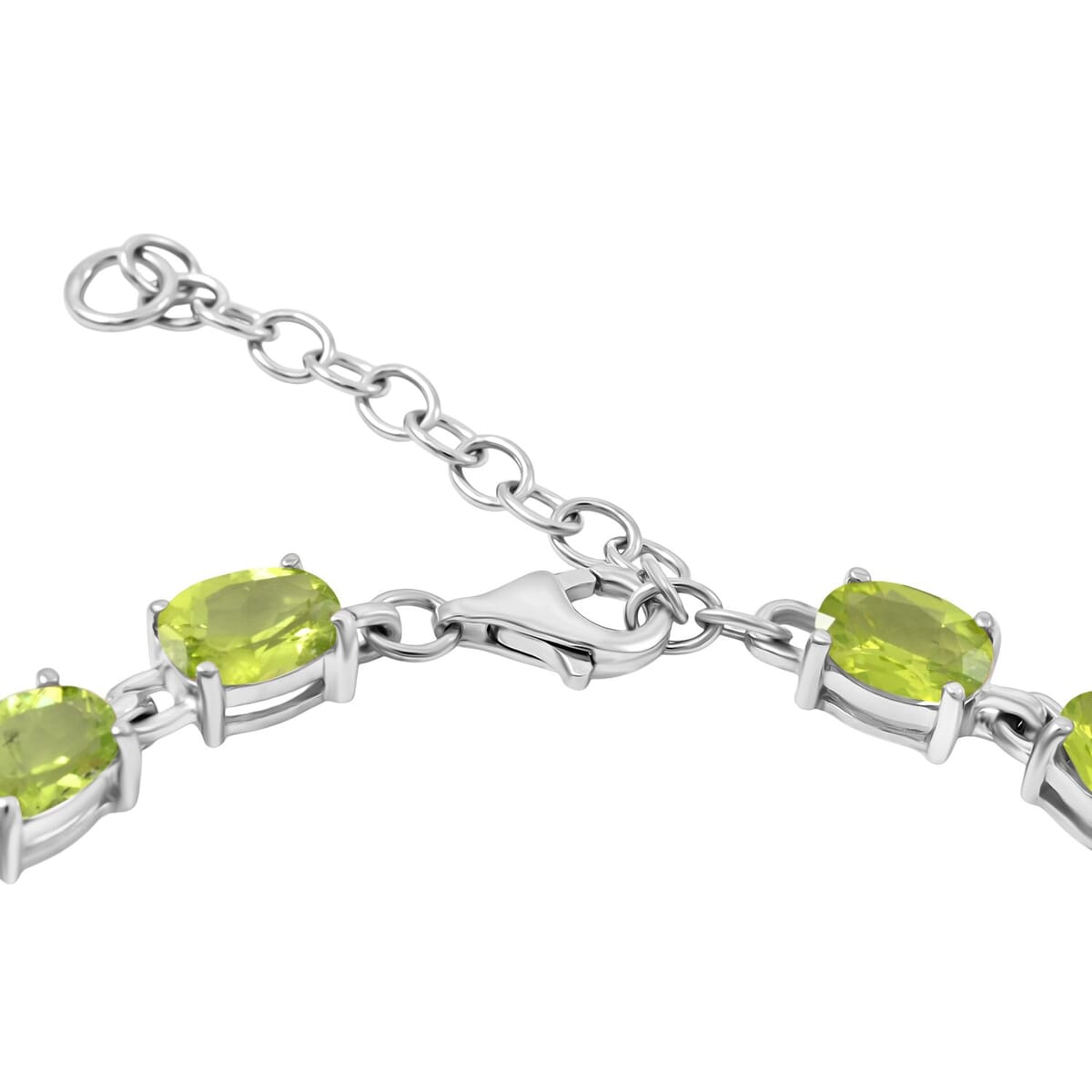 Peridot and White Topaz 16.50 ctw Bracelet (7.0-8.50In), Ring (Size 8.0), Stud Earrings and Pendant without Chain in Rhodium Over Sterling Silver image number 7