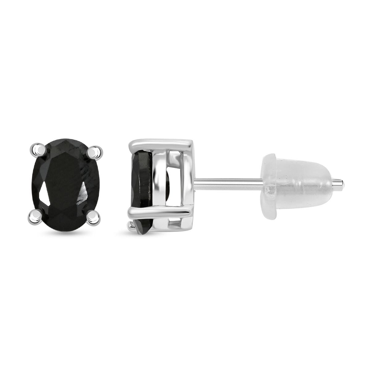 Thai Black Spinel and White Topaz 16.50 ctw Bracelet (7.0-8.50In), Ring (Size 8.0), Stud Earrings and Pendant without Chain in Rhodium Over Sterling Silver image number 5