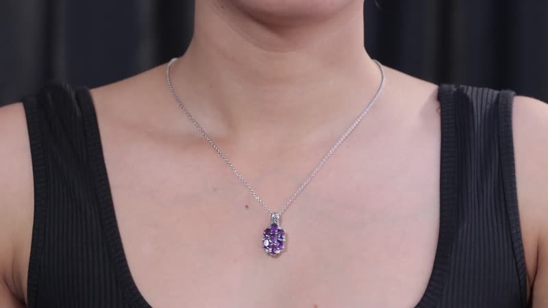 Mozambique Garnet 3.90 ctw Pendant Necklace in Stainless Steel 20 Inches
