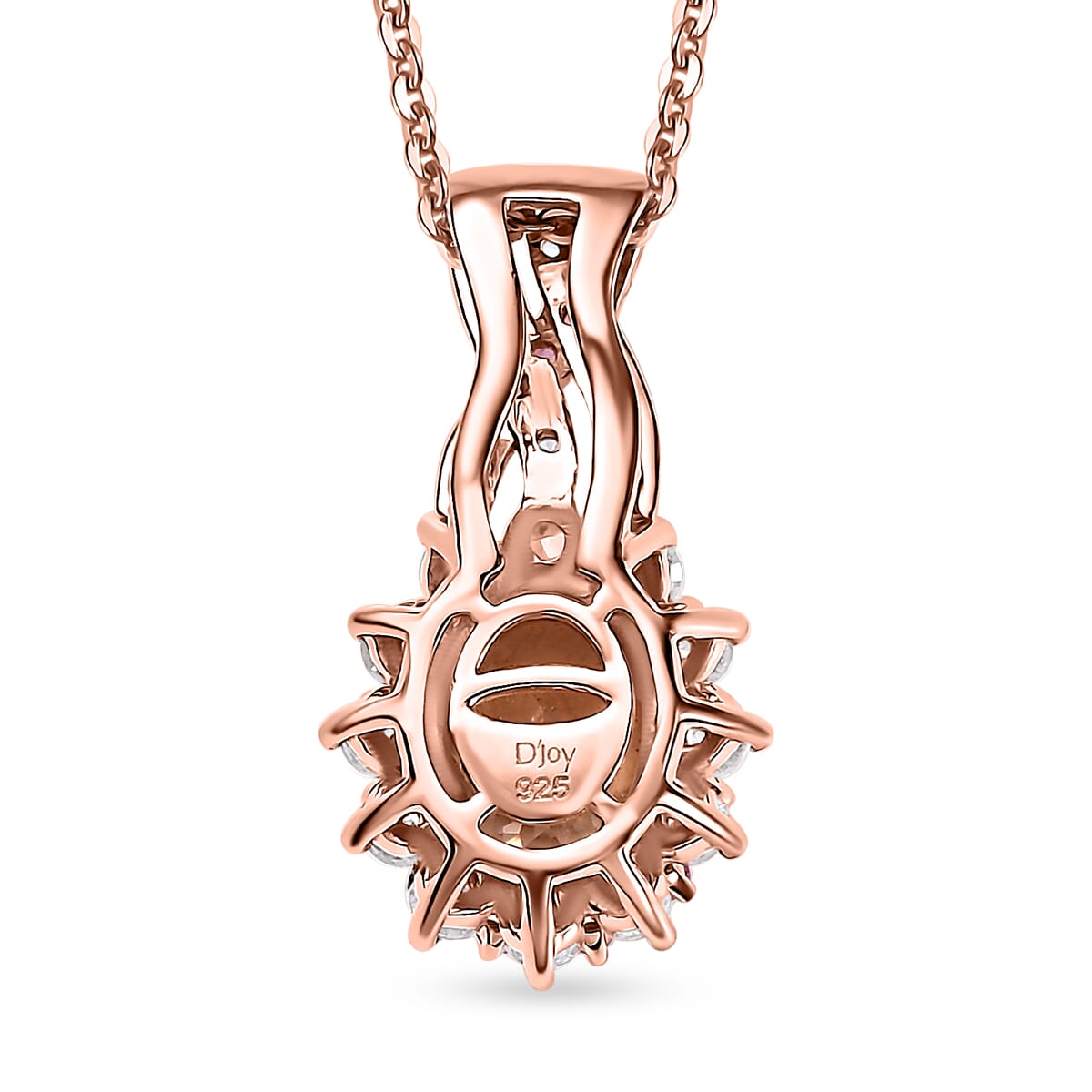 Marropino Morganite and Multi Gemstone 2.00 ctw Cornflower Pendant Necklace in 18K Vermeil Rose Gold Over Sterling Silver 20 Inches image number 4