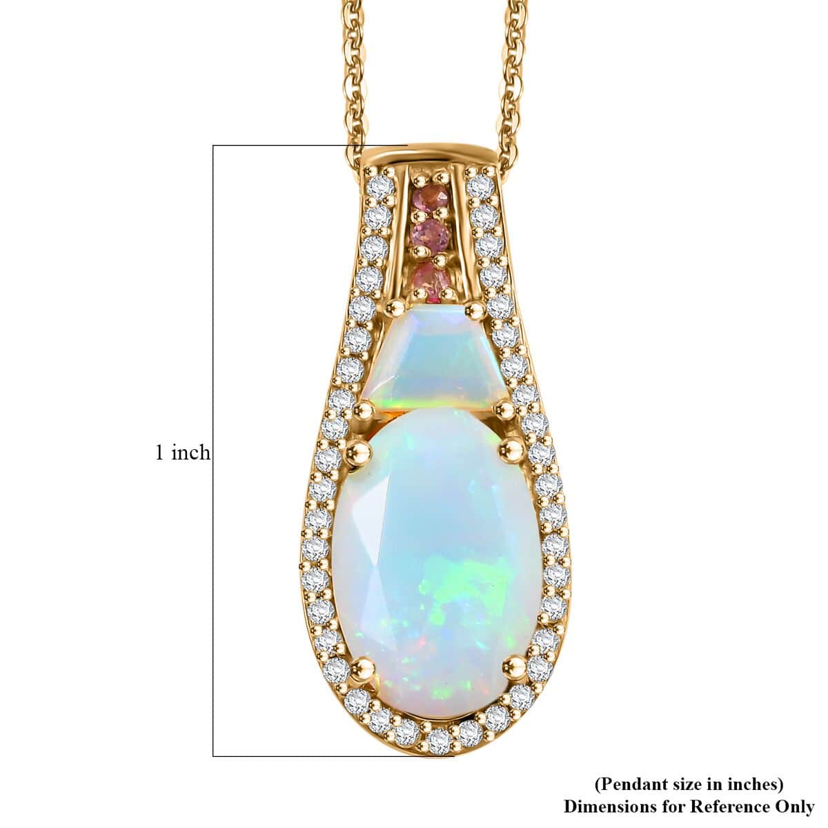 Premium Ethiopian Welo Opal and Multi Gemstone 3.00 ctw Ethereal Radiance Pendant Necklace in 18K Vermeil Yellow Gold Over Sterling Silver 20 Inches image number 6