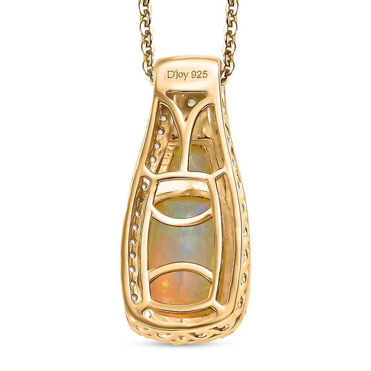 Premium Ethiopian Welo Opal and Multi Gemstone 3.25 ctw Ethereal Radiance Pendant Necklace in 18K Vermeil Yellow Gold Over Sterling Silver 20 Inches image number 4