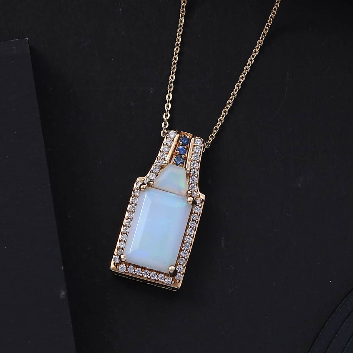 Premium Ethiopian Welo Opal and Multi Gemstone 3.50 ctw Ethereal Radiance Pendant Necklace in 18K Vermeil Yellow Gold Over Sterling Silver 20 Inches image number 1