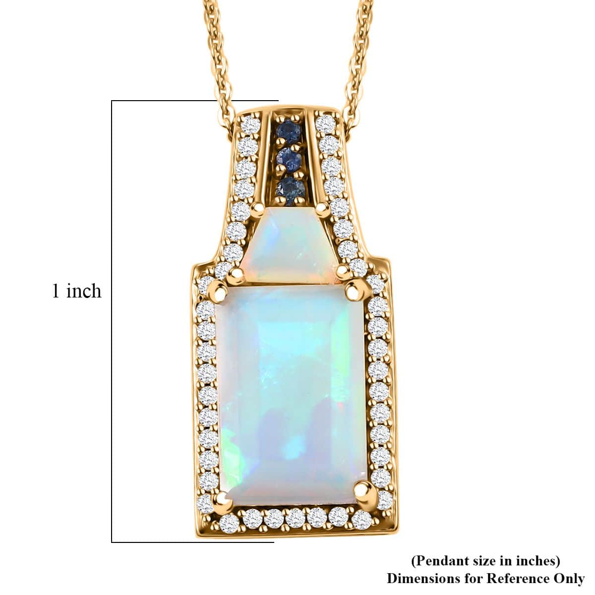 Premium Ethiopian Welo Opal and Multi Gemstone 3.50 ctw Ethereal Radiance Pendant Necklace in 18K Vermeil Yellow Gold Over Sterling Silver 20 Inches image number 6