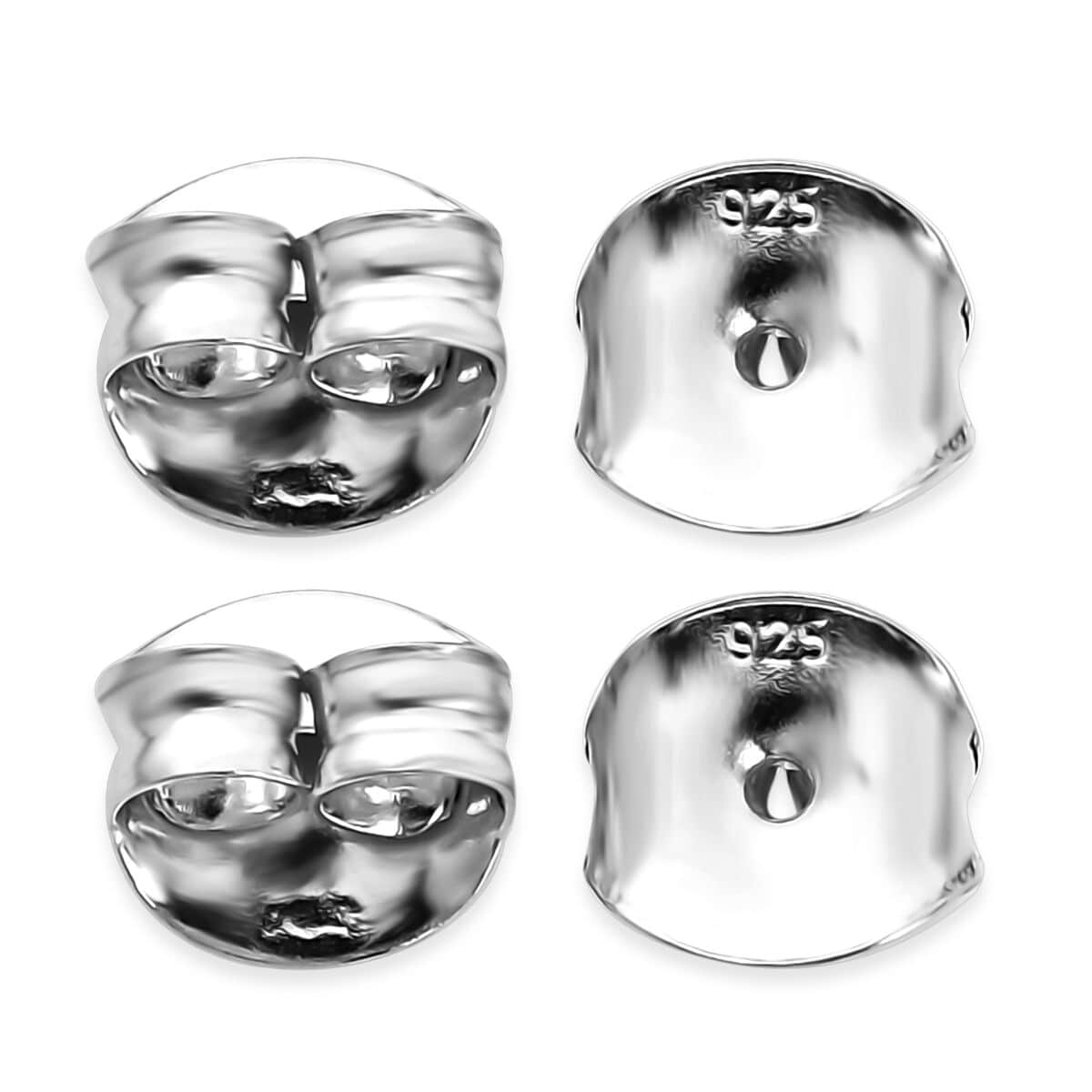 Set of 4 Push Back in Platinum Over Sterling Silver 1.05 Grams image number 3