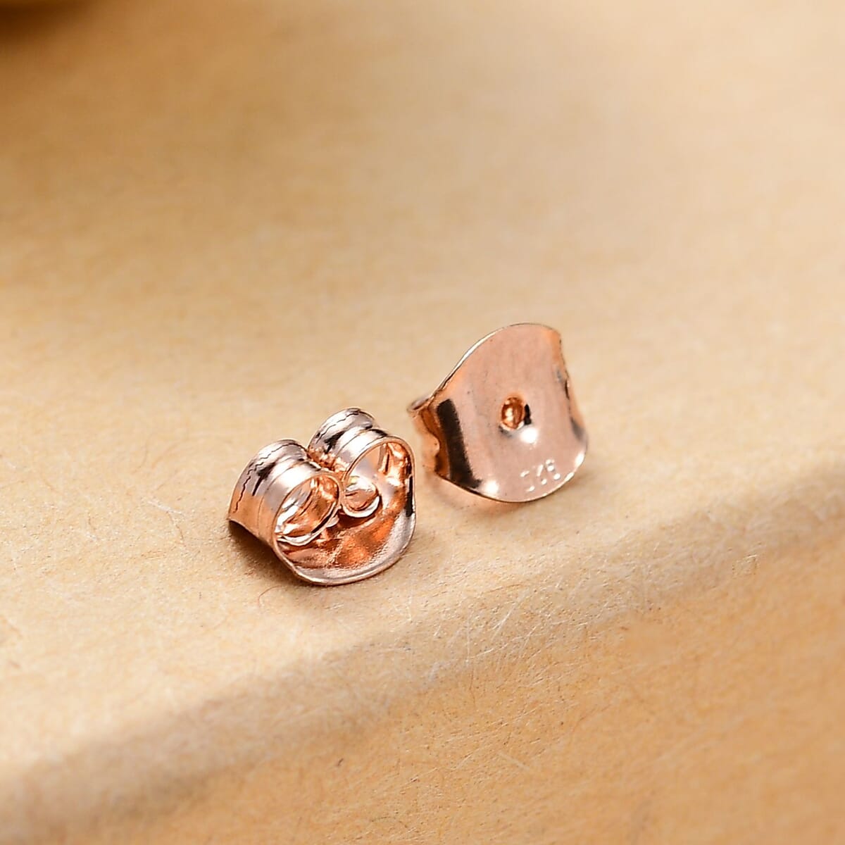 Set of 2 Push Back in 18K Rose Gold Over Sterling Silver 0.50 Grams image number 1