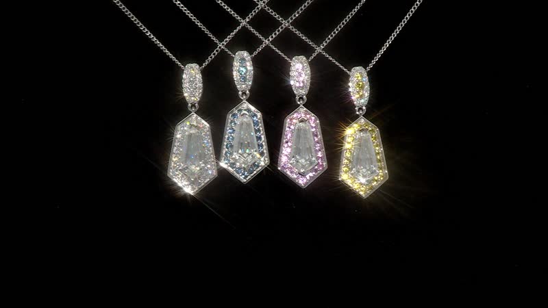 Moissanite (12x6) Pendent Necklace in Rhodium Over Sterling Silver (20 Inches) 2.10 ctw