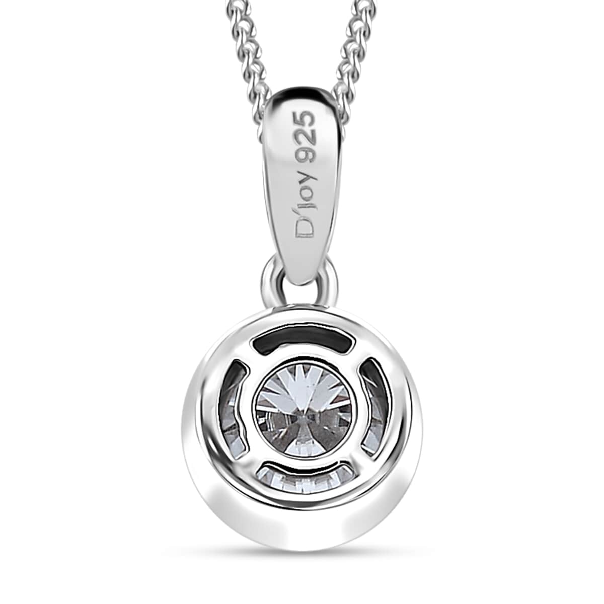 Moissanite 1.20 ctw Solitaire Pendant Necklace in Rhodium Over Sterling Silver 20 Inches image number 4