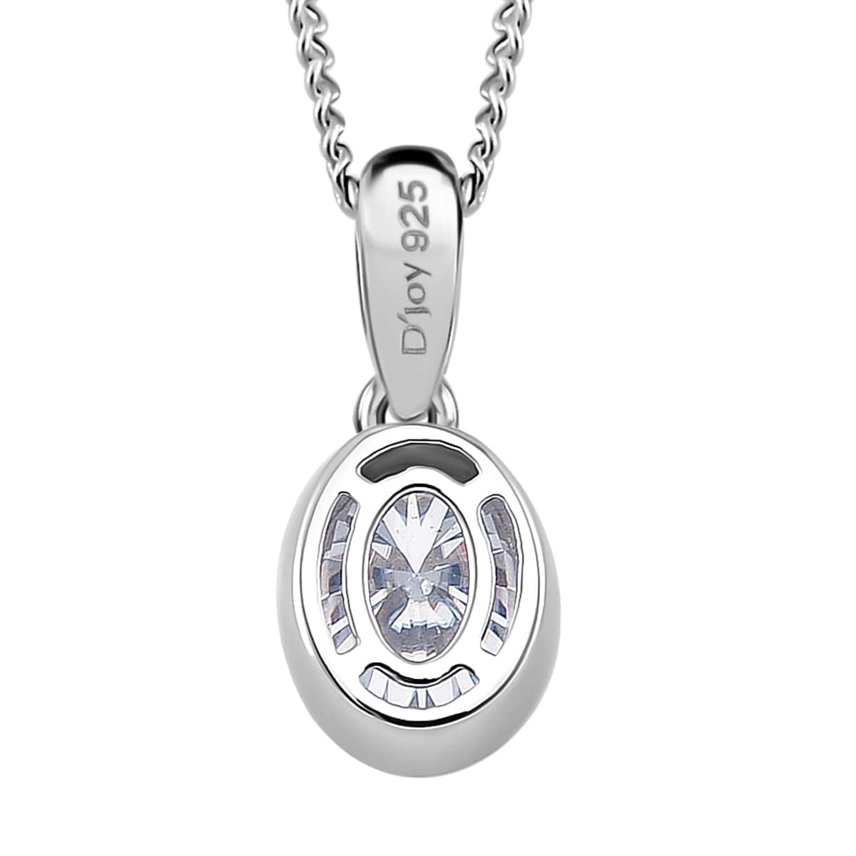 Moissanite 1.40 ctw Solitaire Pendant Necklace in Rhodium Over Sterling Silver 20 Inches image number 4